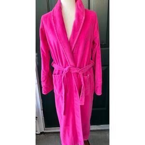 Vintage Victoria’s Secret Hot Pink Terry Robe 90's 100%Cotton Winter Weight Cozy